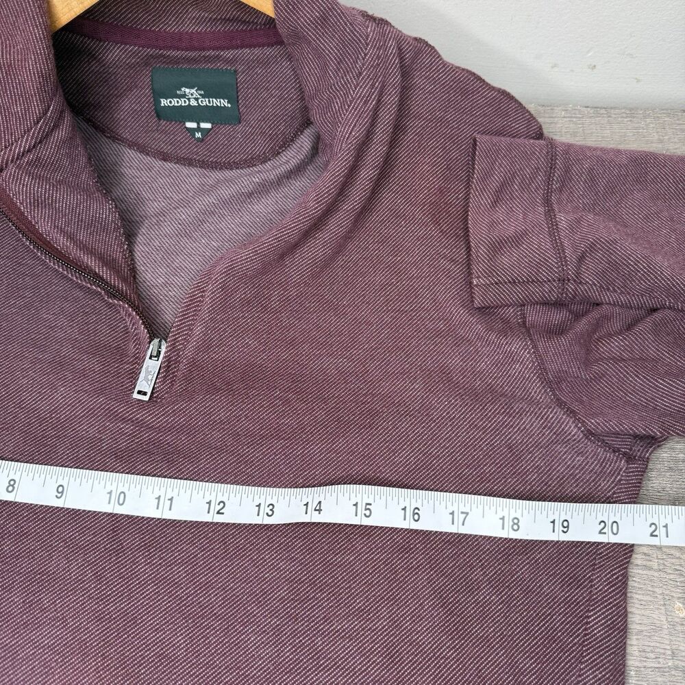 Rodd & Gunn 1/4 Zip Mock Neck Pullover Sweater Burgundy Mens Medium Cotton Knit - Picture 9 of 11